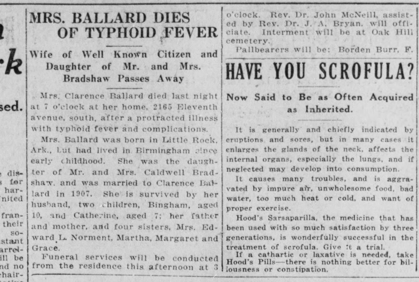 Mrs. Clarence Ballard obituary